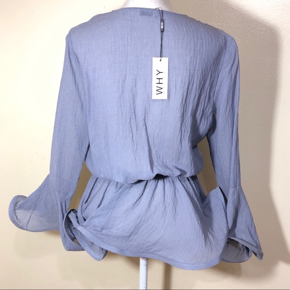 Why Dress Sheer Large Ruffle Peplum Top - Picture 3 of 5